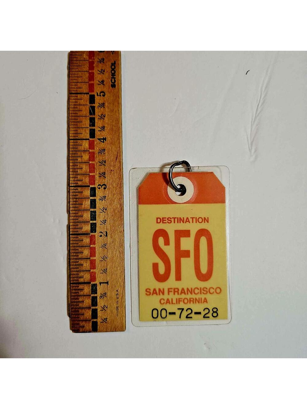 Vintage - Inspired Luggage Tag Destination SFO (San Francisco) Airport
